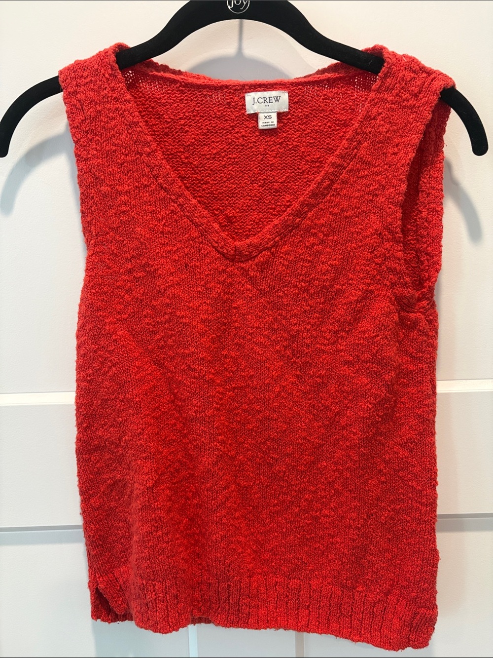 J. Crew Factory Orange/Red V-Neck Sleeveless Knit Tank
